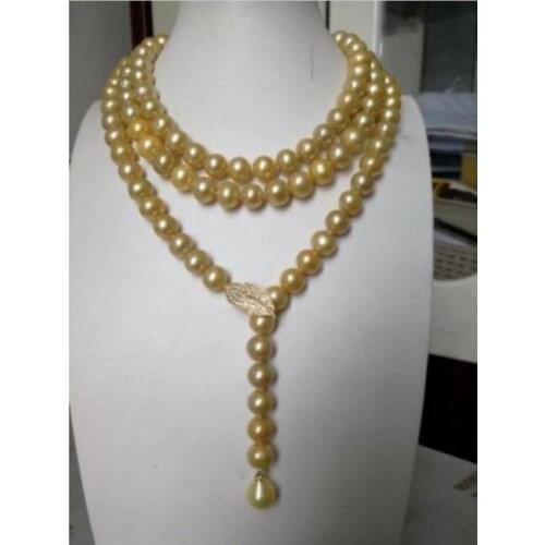 Gorgeous 10-11mm round pearl necklace 49inch