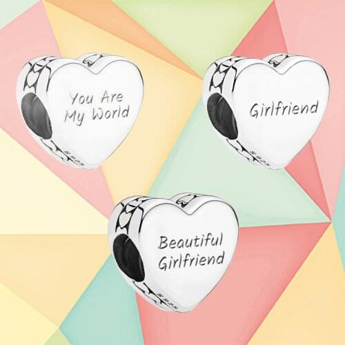 High-quality 100% 925 Sterling Silver Diy Jewelry, You Are The Charm Of The Heart Of My World, And A Romantic Gift For Ladies