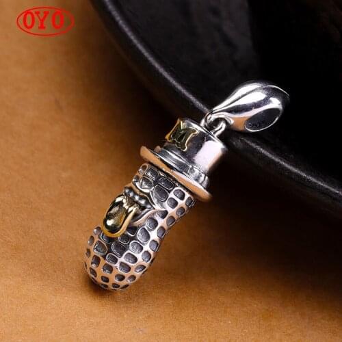 S925 silver jewelry personality Thai silver peanut men and women Gawu box pendant
