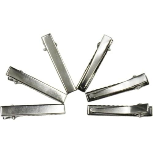 100PCS/lot DIY hair accessories Hairpin accessories flat mouth square clip word duckbill clip handmade alloy material card