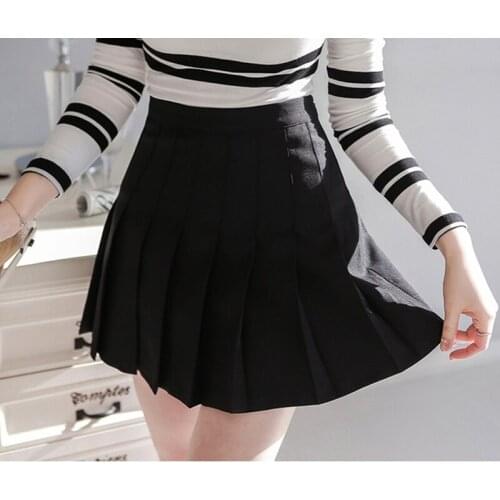 S-XL Women Skirt Preppy Style High Waist Chic Pleated Skirts Summer Student Mini Skirt Women Cute Pink Sweet Girls Dance Skirt