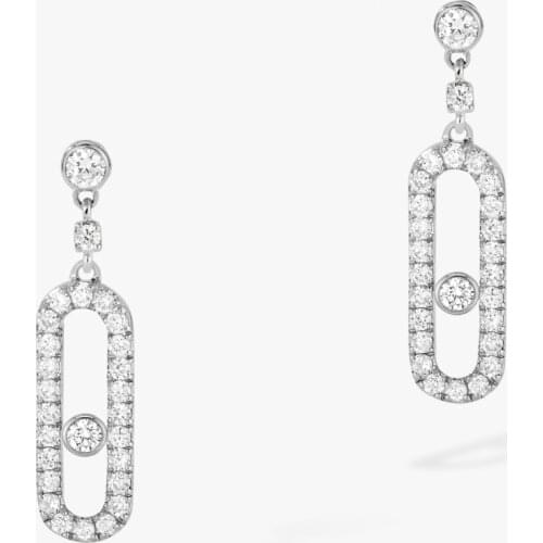 Fashion Pure 925 Sterling Silver Activity Stones Finger Earring with AAA High Quality Zirconia for Women Party Jewelry Gift