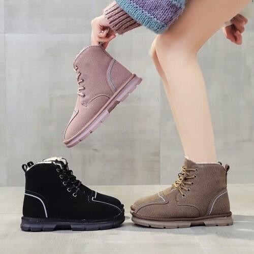 Snow Boots Womens Winter 2021 New Martin Boots Plus Velvet Thick Warmth Non-Slip Cotton Shoes Korean Casual Sweet Short Boots