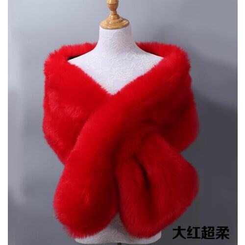 Winter Faux Fur Fox Fur Shawl Women 2020 Fashion New Style Stage Dinner Dress Cloak Scarf Scarf Fake Collar White
