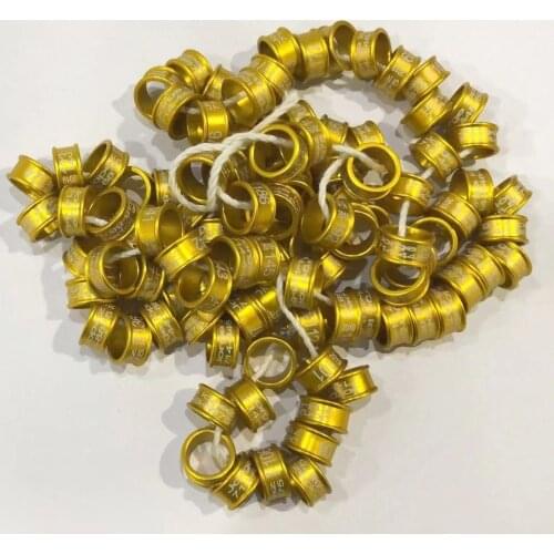 Gold Leg bands ring use for pigeon aluminium pigeon ring tag year name logo serial numbered