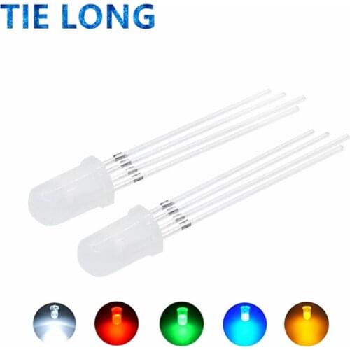 10pcs 5mm RGB LED Common Cathode / Common Anode Tri-Color Emitting Diodes f5 RGB Diffused / Transparent Highlight for arduino