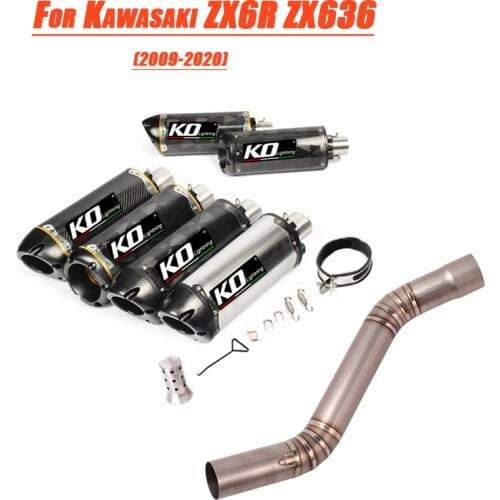 2009 2010 2011 2012 2013 2014 2015 2016 2017 2018 2019 2020 Motorcycle Refit Mid Pipe Exhaust Silencer Tube For Kawasaki Zx6r