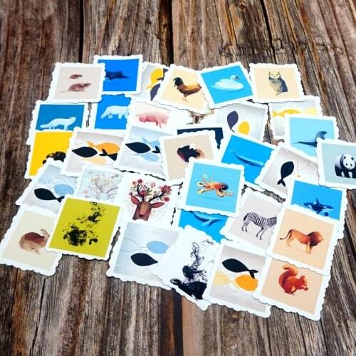 35pcs Lovely Animals Waterproof Stickers DIY Laptop Phone Luggage Bike Guitar Sticker Cute Panda Fish Lion Squirrel Stickers Toy