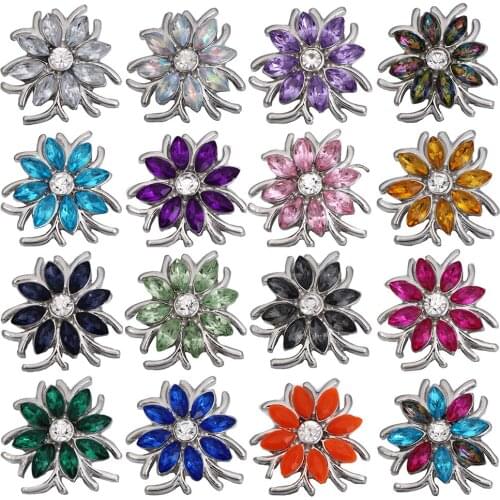 5pcs/lot Snap Button Jewelry Ginger Charms Rhinestone 18MM Metal Snap Buttons Fit 18mm Snap Bracelet Necklace