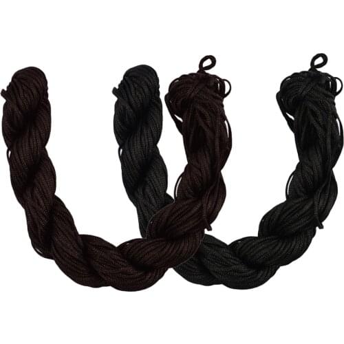 60 Meters 1mm Kumihimo Nylon Braided String Cord Thread Bracelet Supplies Mix Brown and Black