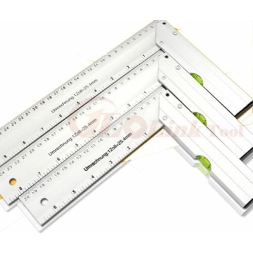90° Carpenter Angle Finder Ruler Gauge Thickening Aluminum Woodworking Square Gauge 200mm 250mm 300mm Measuring Tool Gauges