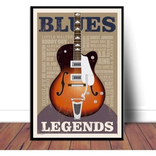 Blues Legends Guitar Poster And Prints Wall Art Canvas Pictures For Living Room Home Decor