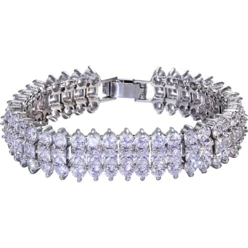 Bettyue Luxury White Gold Color Fashion Chain Link Bracelet for Women Ladies Shining AAA Cubic Zircon Crystal Jewelry Wedding