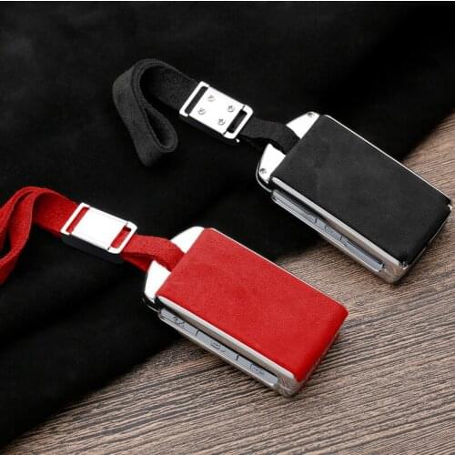 Galvanized Alloy Suede leather splicing car key case cover protective shell For Volvo XC40 XC90 XC60 S90 V90 T5 T6 T8