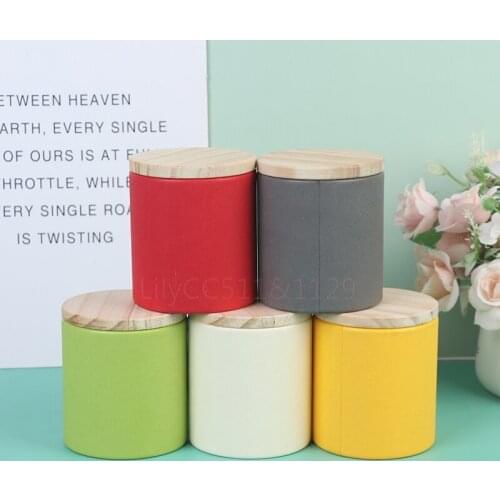 Home Tea Cans Storage Box Wooden Lid Colorful Wedding Candy Box Gift Packing Box Small Round Canister Box 1pc