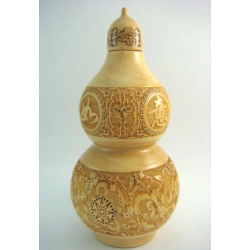 Feng Shui Boxwood Wu Lou W Tibetan Eight Amulets Hulu