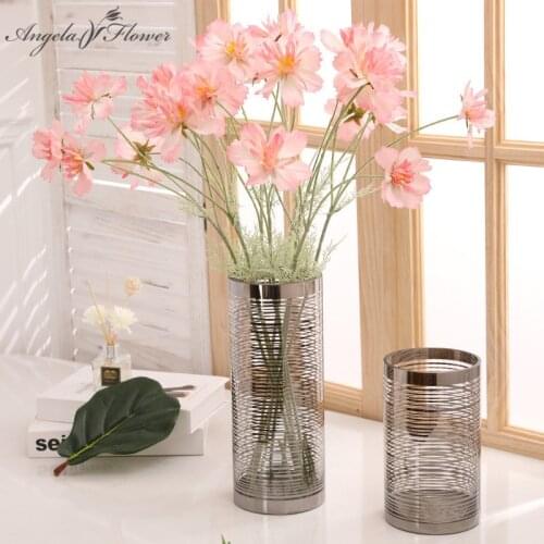 Gerbera cosmos artificial flowers silk wedding bridal arrangement accessories party home decoration table vase dried plants