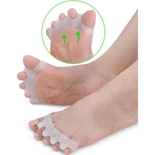 Joylife 1Pair Toe Separator Spreader Correction Bunion Hallux Valgus Pain Relief Care Five Holes