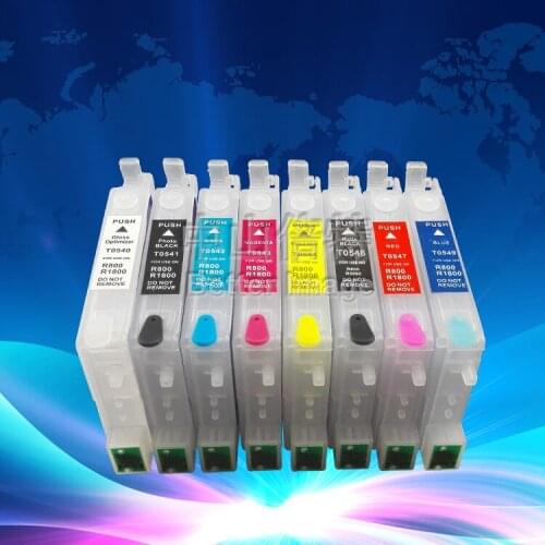 INK WAY Compatible empty refillable ink cartridges for Epson stylus photo R1800 R800,with ARC chips,10sets