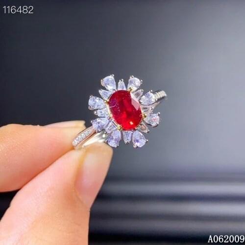 KJJEAXCMY fine jewelry 925 sterling silver inlaid natural ruby new ring vintage girls ring support test