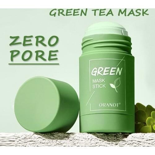 Green Tea Mask Solid Face Mask Stick Oil Control Moisturizing Cleaning Mask Acne Treatment Blackhead Remove Pores Purifying