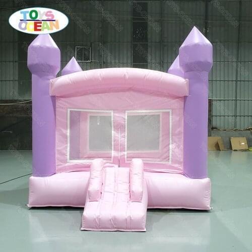 10x10ft mini inflatable bounce house white/pink jumper castle slide combination