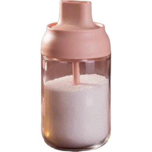 250ml Spice Bottle Multi-functional Moistureproof Pepper Oil Seasoning Bottle with Lid Spoon Kitchen Tool