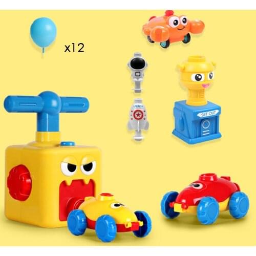 Power Balloon Launch Tower Toy Puzzle Fun Education Inertia Air Power Balloon Car Science Experiment Toy for Children Gift