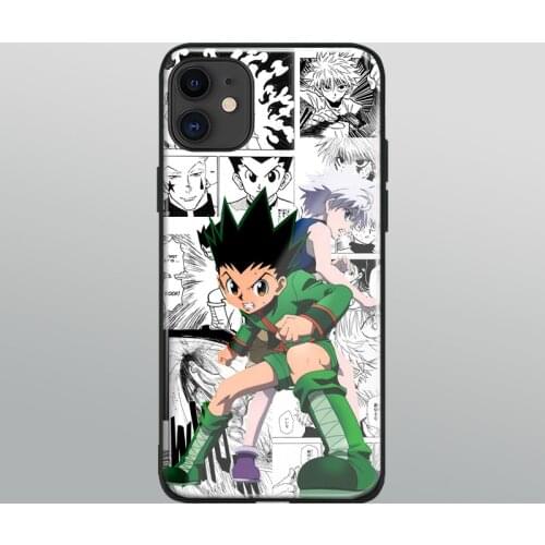 Gon and killua HxH anime Glass Soft Silicone For iPhone SE 6s 7 8 Plus X XR XS 11 12 mini Pro Max Phone Case Cover Shell