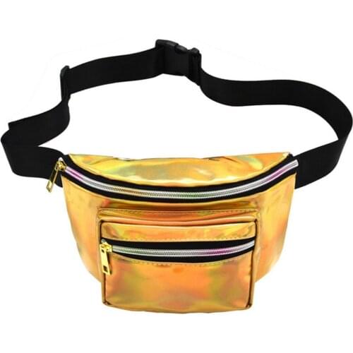 2019 New Women Waist Bags Fashion Zipper Sequin Glitter Waist Fanny Pack Belt Bum Bag Pouch Solid Hip Purse Handbag