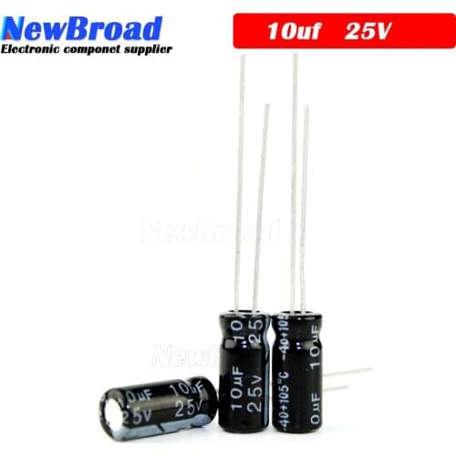 100pcs Original aluminum electrolytic capacitor 10uF 25V 4*7 Electrolytic capacitor