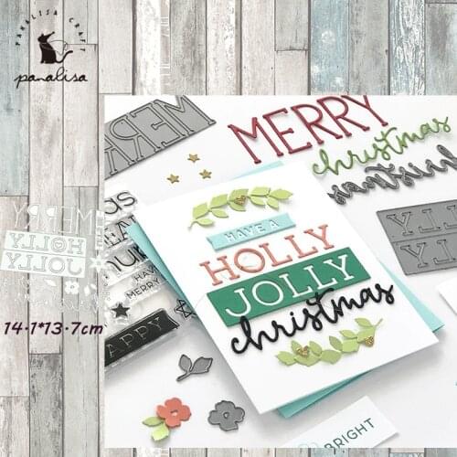 Panalisacraft Merry Christmas letter Metal Cutting Dies Stencils for DIY Scrapbooking album Decorative Embossing DIY Paper Cards