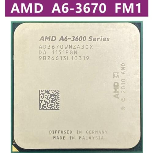 AMD A6-Series A6-3670K Processeur A6 3670 k 2.7 GHz, Quad Core, prise FM1