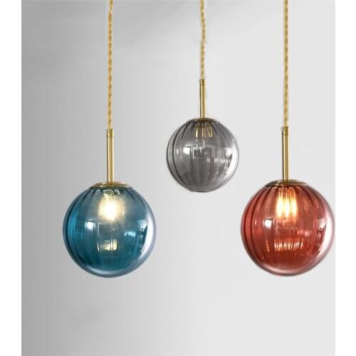Modern Simple Glass LED Hanging Lamp Colorful Creative Individual Designer Pednant Lights Living Room Bedrom Bar Hall Luminaires