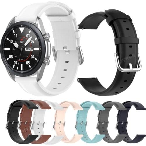 Cow Leather Band Strap for Samsung Galaxy Watch Active 2 42 46mm Gear S2 S3 Classic 20mm 22mm Watchband for Galaxy watch 3 41 45