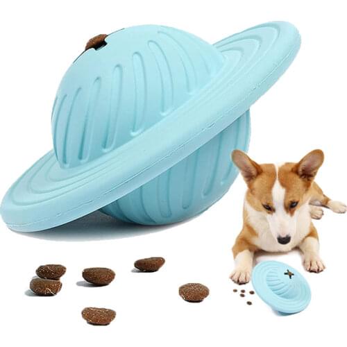 Rubber Dog Chew Toys Flying Saucer Pet Food Balls Toy for Large Dogs Funny Soft Floppy Pet Products for Golden Retriever Corgi