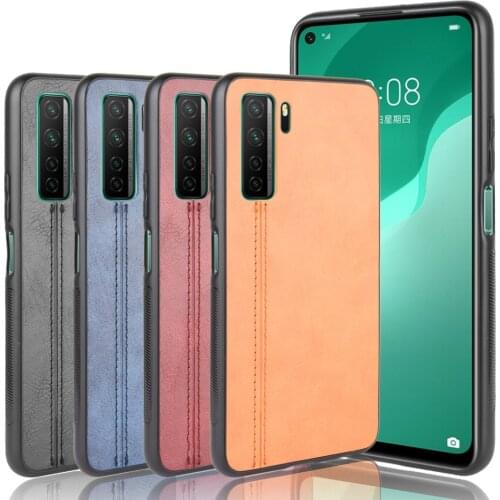 Huawei P40 Lite 5G Case 6.5 inch Lightweight Calfskin PU Leather lines Soft Edge Phone Case for Huawei P40 lite 5G Back Cover
