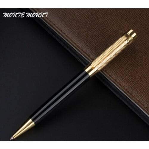 High quality Golden hat Black Business metal pen & office Oily pen & color Pencil pen &Writing Supplies Ballpoint Pens refill