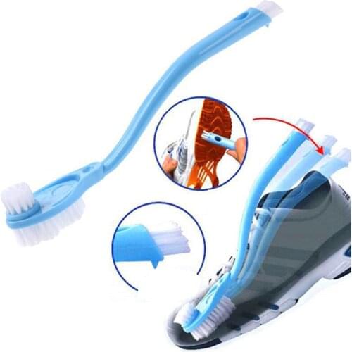 Shoe Cleaning Brush Double Head Long Plastic Handle Shoes Wash Brush Cleaner Sneakers Shoe Cleaning Washing Toilet Dish Brush