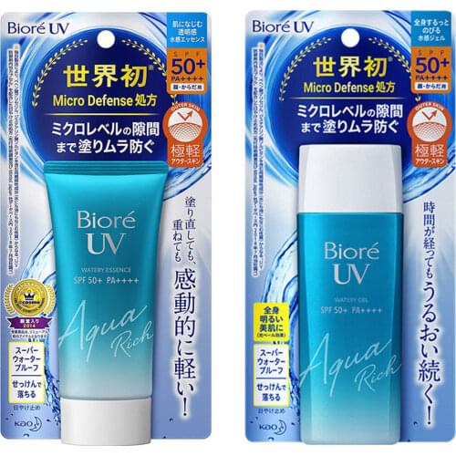 Biore UV Aqua Rich Watery Essence Sunscreen Japan Cosmetic SPF50 Skin Care Sunscreen Cream Gel Lotion for Face Body 50g / 90ml
