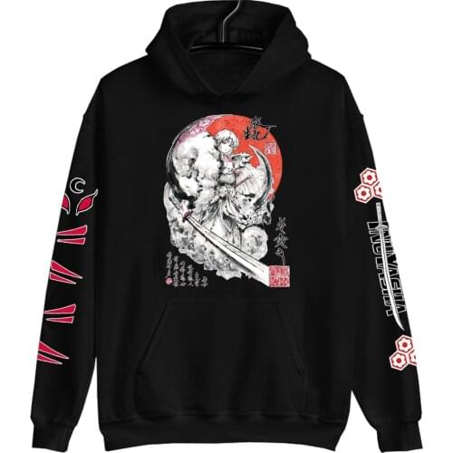Hoodie InuYasha Tie-dye Pullovers Tops Long Sleeve Uniex Anime