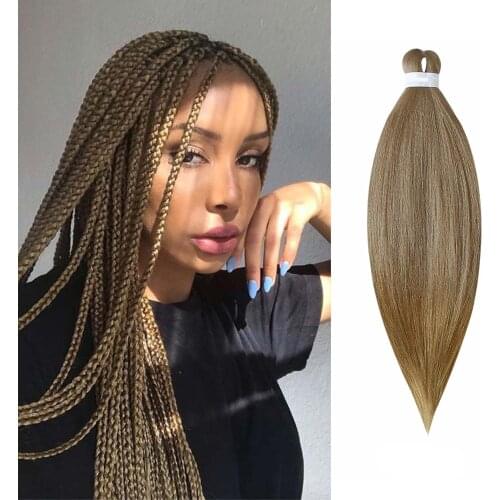 Easy Braiding Hair 24 inch long Jumbo Braids Yaki Straight Crochet Synthetic Ombre Hair Extensions Pre Stretched Braiding Hair