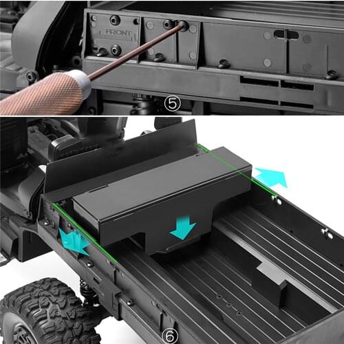 Rear Bucket Toolbox Sliding Accessories for GRC TRX6 Hunter Rear Fight#G163DB RC Car Upgrade Parts