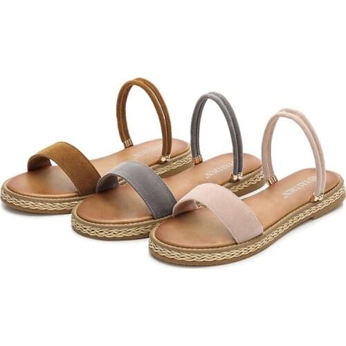 2020 new wild sandals comfortable student womens sandals muffin thick bottom fashion large size womens sandals round head