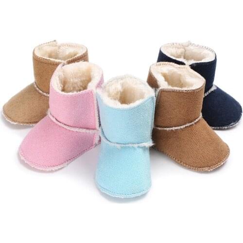 Winter Toddler Baby Boy Girl Warm Snow Boots 0-18M Fur Shoes Infant Soft Sole Crib Cotton Shoes