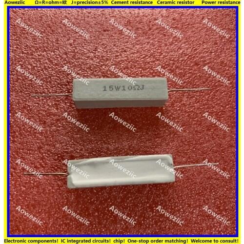 10Pcs 15W10RJ 15W10ΩJ RX27 Horizontal cement resistor 15W 10 ohm 10R 15W10ohm Ceramic Resistance precision 5% Power resistance