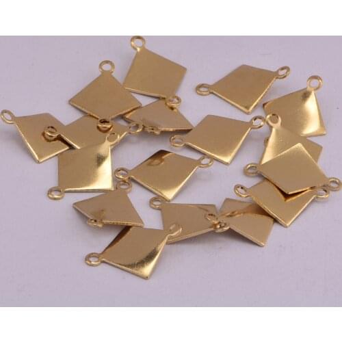 10pcs/lot zhu ru copper 18.5*10mm Fashion Quadrilateral irregular pattern Jewelry Charms Making Handmade Accessories Earrings