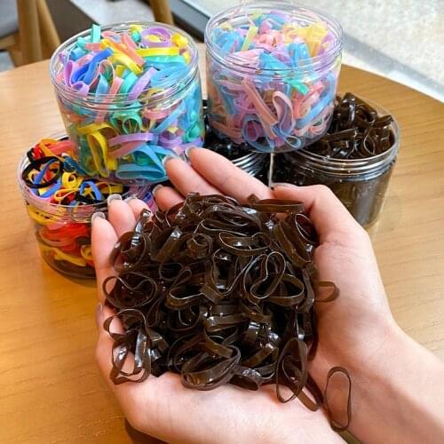 1000PCS/Box Newest Ponytail Holder Elastic Hair Band Hair Holder Rubber Hairband Hair Accessories for Girls Rope Tie Gum