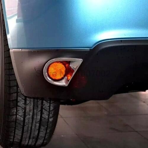 For Mitsubishi ASX 2013 2015 2pcs Chrome Car Exterior Rear Tail Foglight Lamp Shade Bezel Cover Trim Protective Accessories