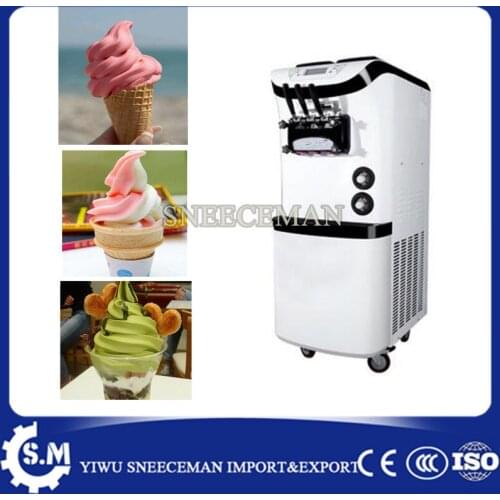 38-45L/H 3 Flavor Yogurt Soft Ice Cream Maker Machine with 3 heads commercial soft ice cream vending machine